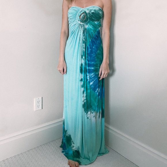 SKY Strapless Tie Dye Maxi Dress - Picture 1 of 2